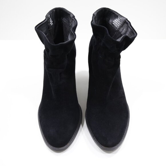 Jessica Simpson Yvette Black Suede Leather 3" Block Heel Pull-On Ankle Boots - 7 - Picture 6 of 7